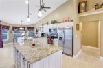 Stainless steel appliances and granite countertops